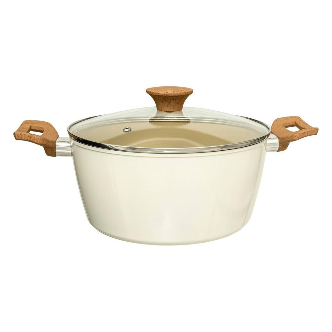 5five - kochtopf "harmony" d24cm aus geschmiedetem aluminium beige