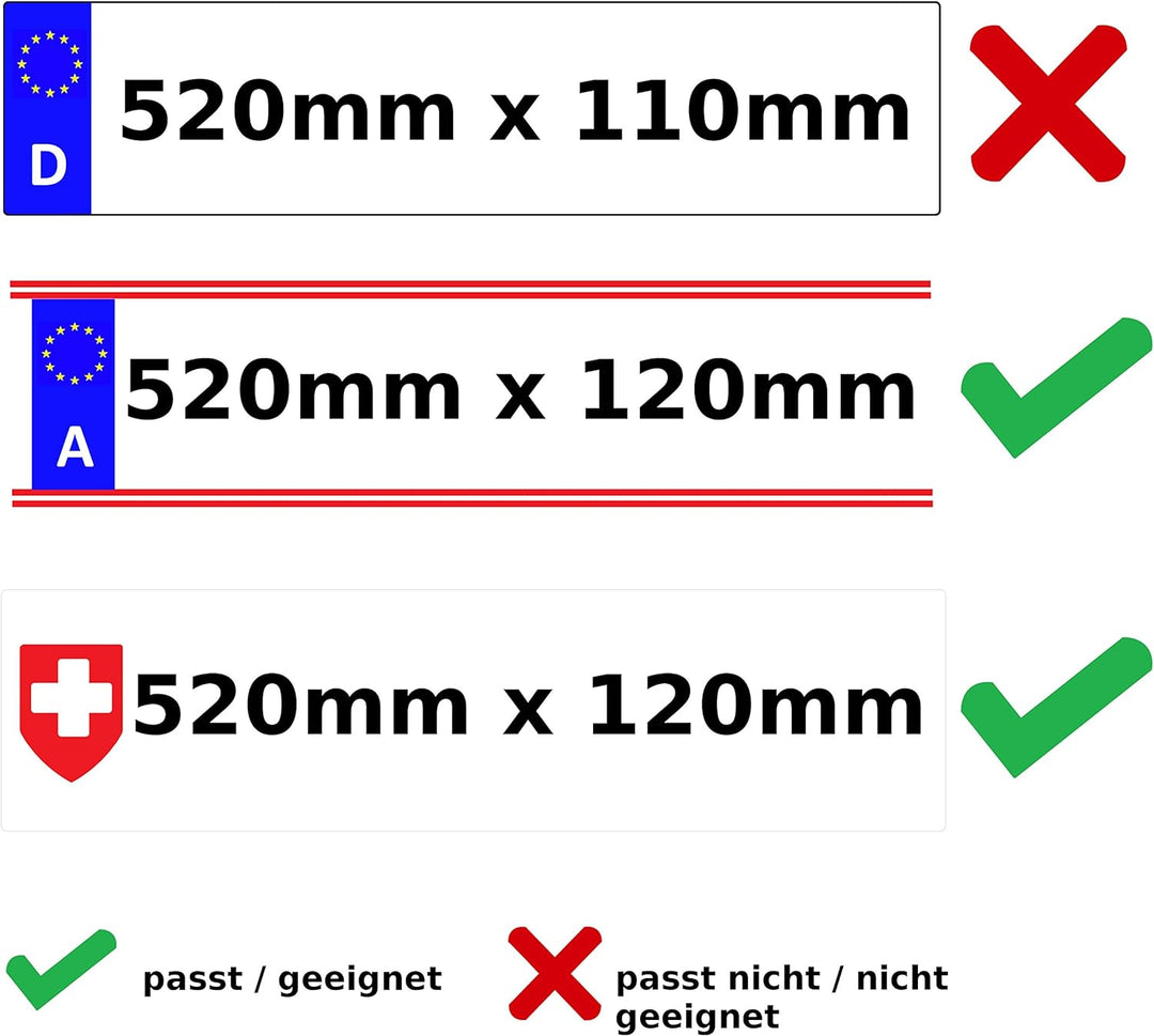 2 x Kennzeichenhalter in Edelstahl poliert - 100% Edelstahl -auch passend für Gebogene Stossstangen-
