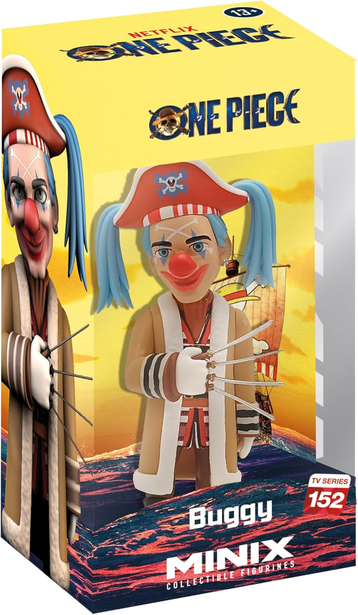 MINIX Bandai Sammelfigur, 12 cm, One Piece, Buggy, Sammlerstücke für Ausstellung, Geschenkidee, Spie