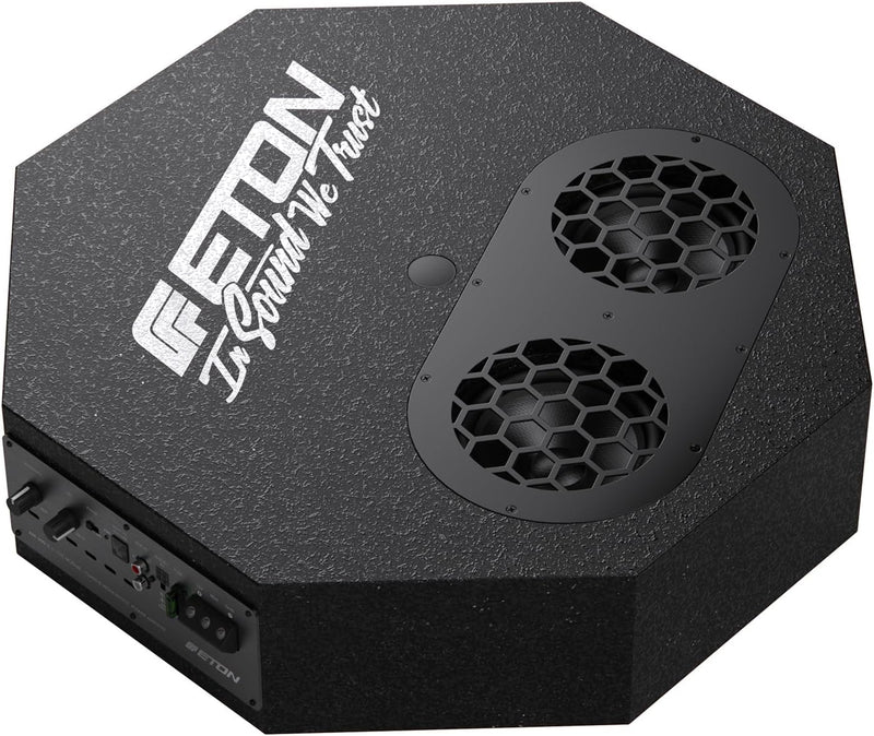 Eton Res Flat Flacher Aktiver Reserverad Subwoofer 300 Watt RMS - 2X 13cm Langhub-Subwoofer - 126mm