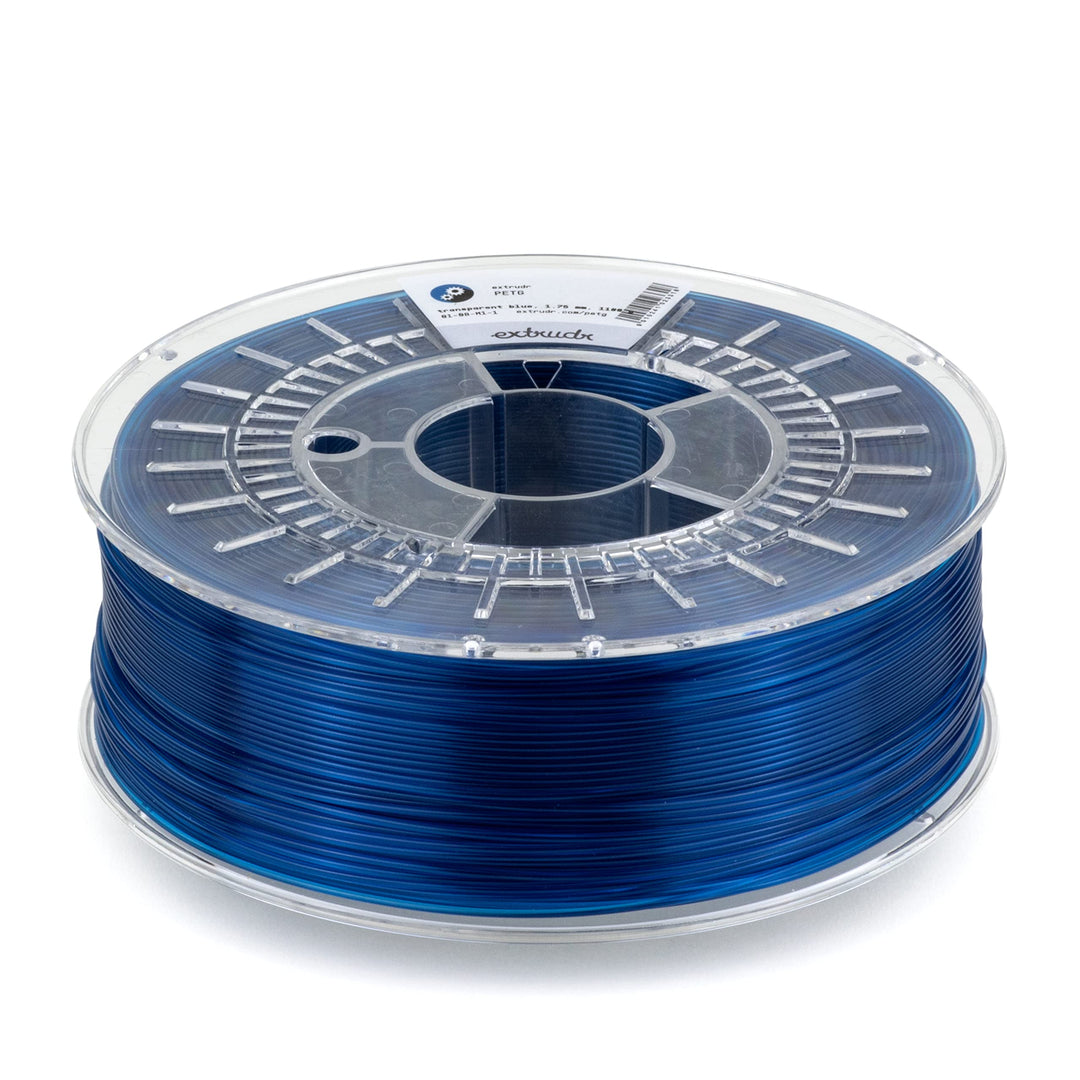 extrudr® PETG ø1.75mm (1.1kg) 'TRANSPARENT BLAU' - 3D Drucker Filament - Made in Austria - höchste Q