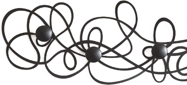 Arti e Mestieri Appendiabiti Da Parete Doodle Colore Nero