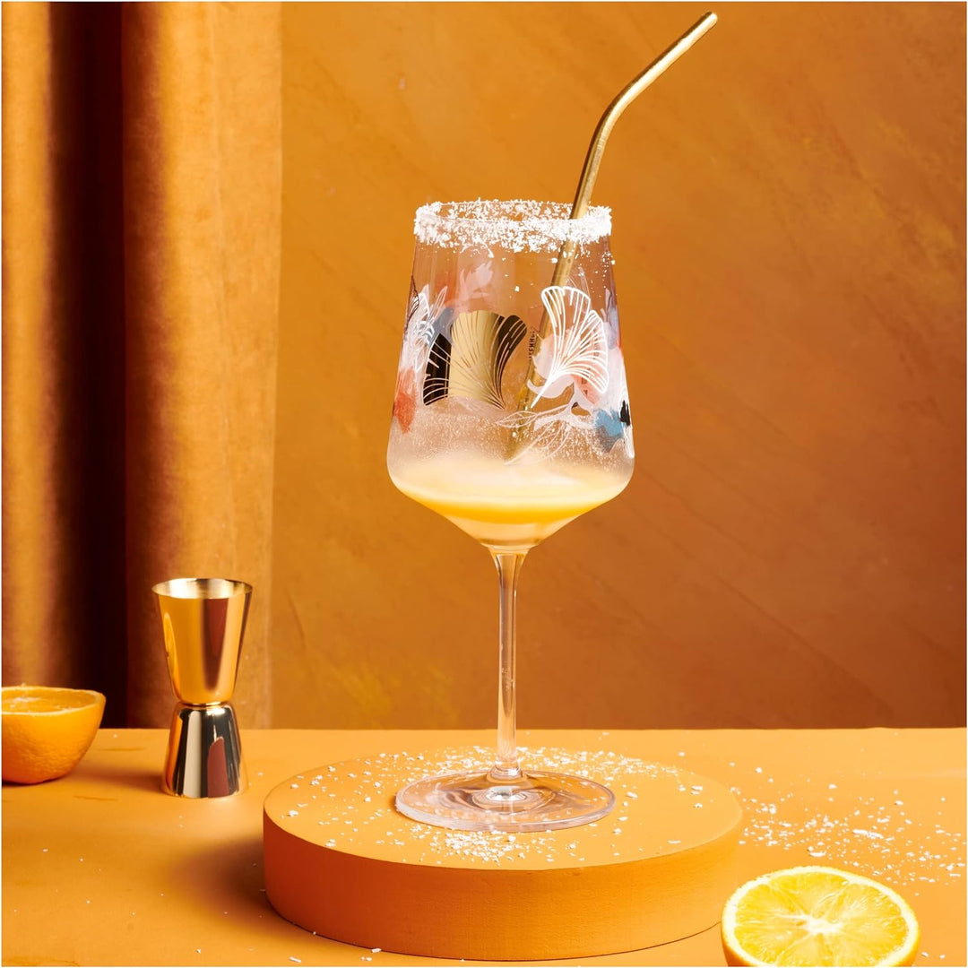 RITZENHOFF 2841018 Aperitif-Glas Sprizz 2er-Set 500 ml – Serie Sommerrausch Deluxe – mit Ginko-Motiv