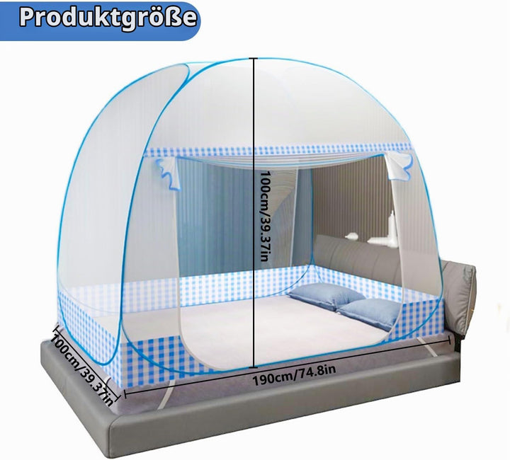 Moskitonetz und Bett, Faltbares Bett, Tragbares Bett für Schlafzimmer, Outdoor, Camping und Picknick