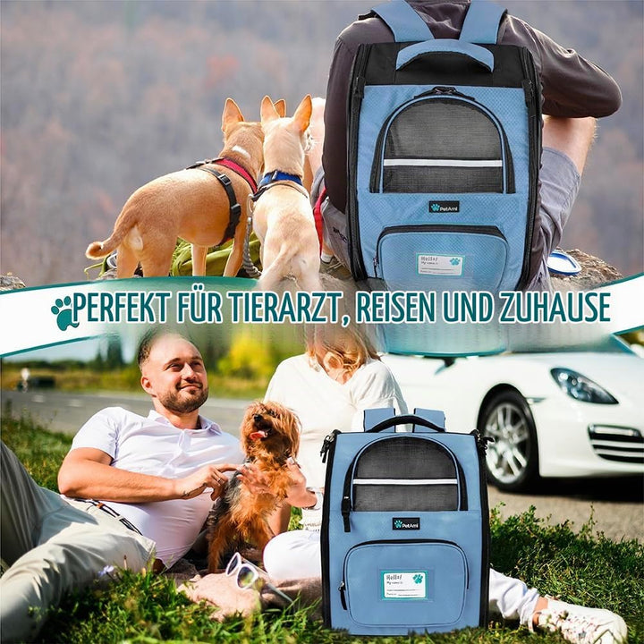 PetAmi Hunderucksack für kleine und grosse Katzen, Haustiere, Welpen, belüfteter Haustier-Wanderruck