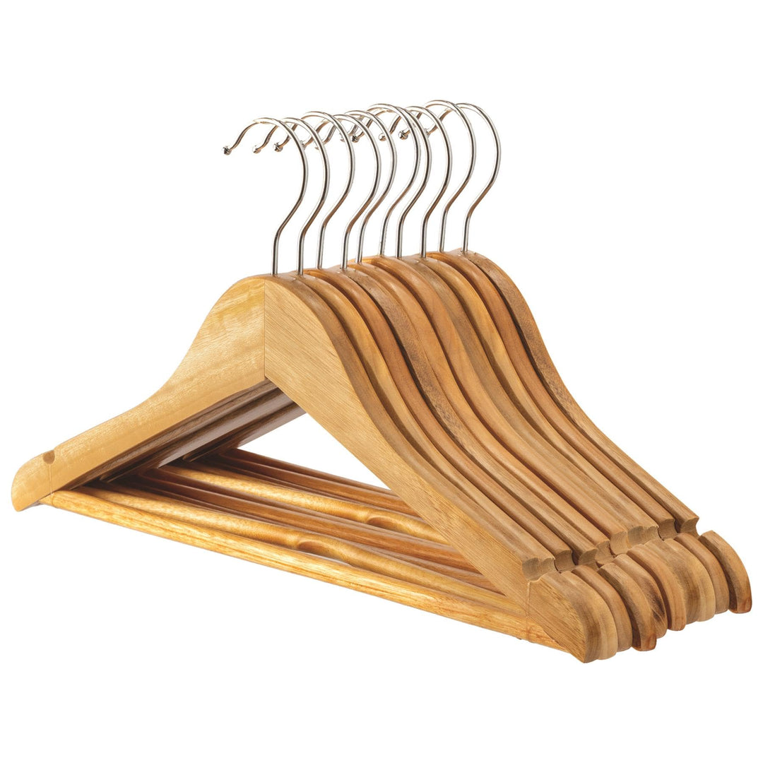 Harbour Housewares 10x Braun Kinder-Kleiderbügel aus Holz - Klein Kinder Mantel Kleidung für Baby, K