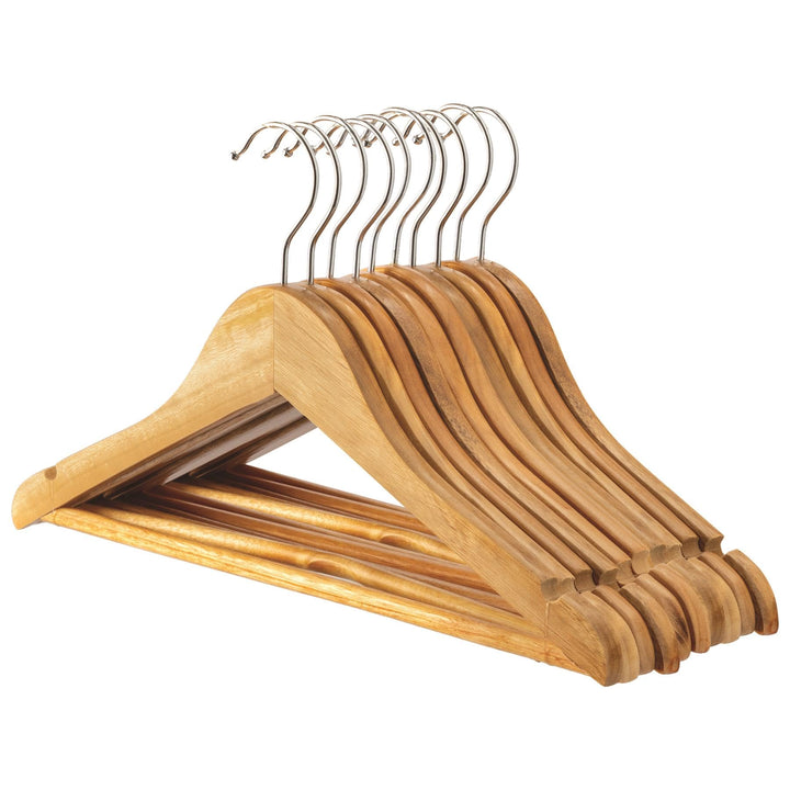 Harbour Housewares 10x Braun Kinder-Kleiderbügel aus Holz - Klein Kinder Mantel Kleidung für Baby, K