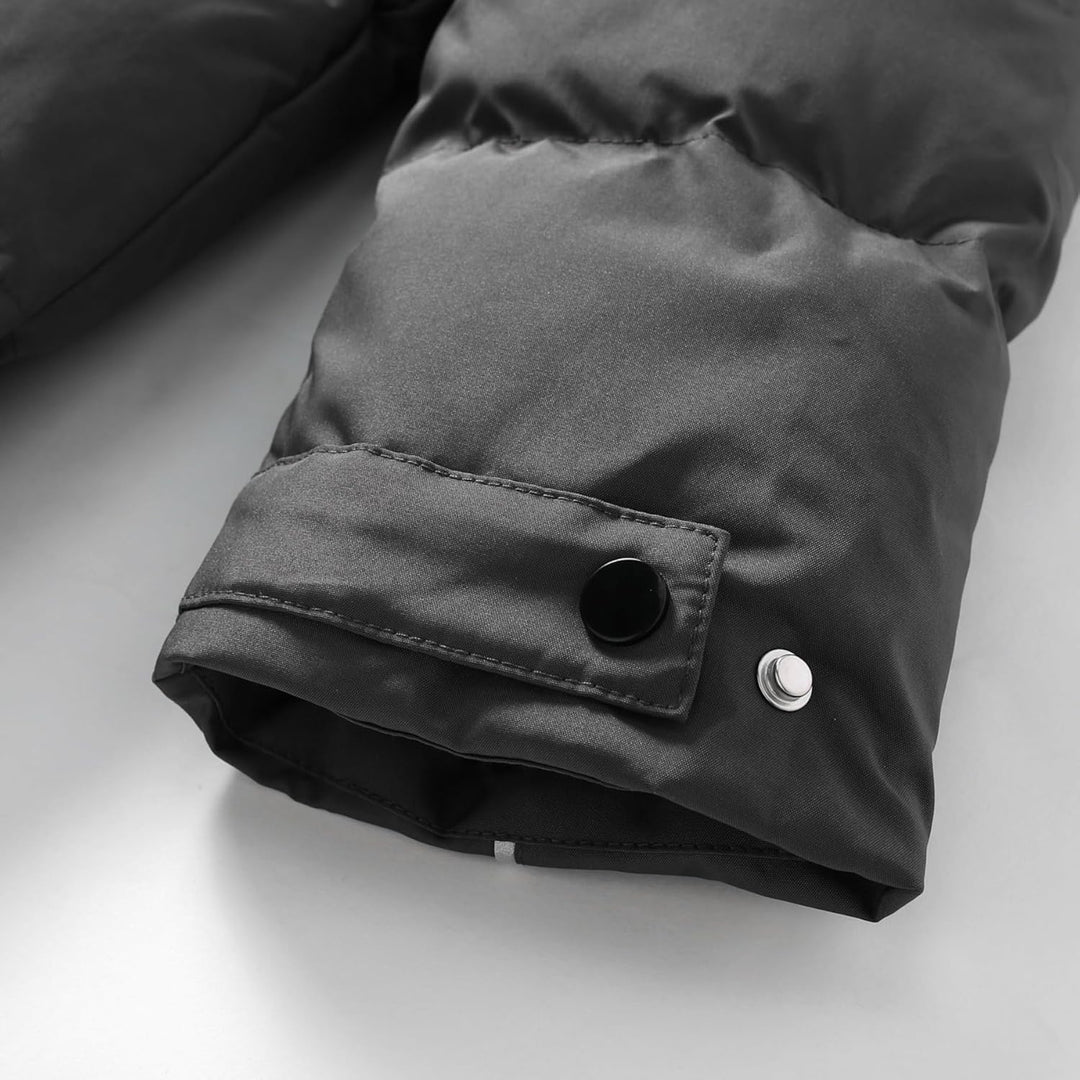 Allthemen Daunenmantel Herren Winter Lange Steppmantel mit Kapuze Warm Wintermantel Winterparka S #8
