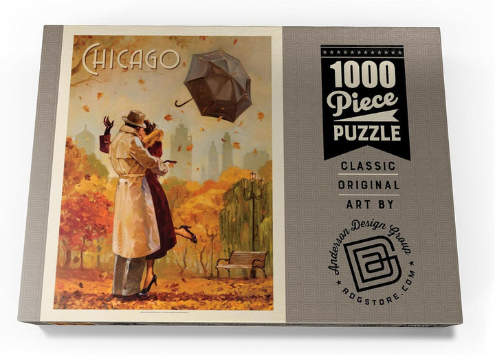 Chicago: Windy City Kiss, Vintage Poster - Premium 1000 Teile Puzzle - MyPuzzle Sonderkollektion von