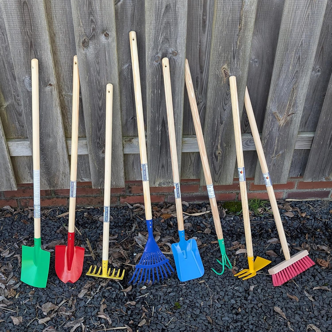 Kinder Gartengeräte Set Besen Harke Rechen Schaufel Garten Geräte Spielzeug (Set 8 Teile), SET 8 Tei