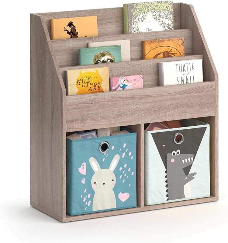 Vicco Bücherregal Luigi, Sonoma, 72 x 79 cm Sonoma Ohne Faltboxen, Sonoma Ohne Faltboxen