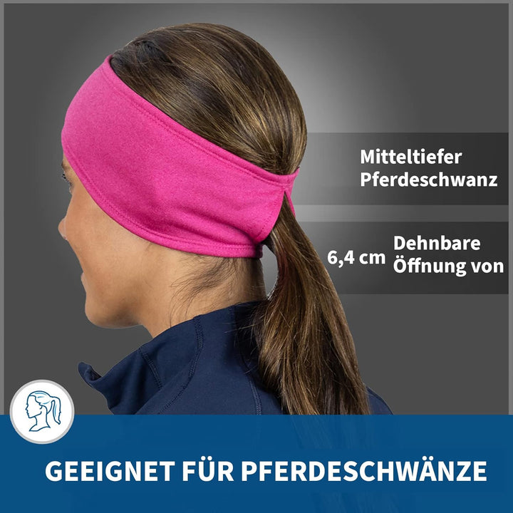 TrailHeads Haarband Damen mit Pferdeschwanz-Öffnung - Feuchtigkeitstransportierendes Stirnband Damen