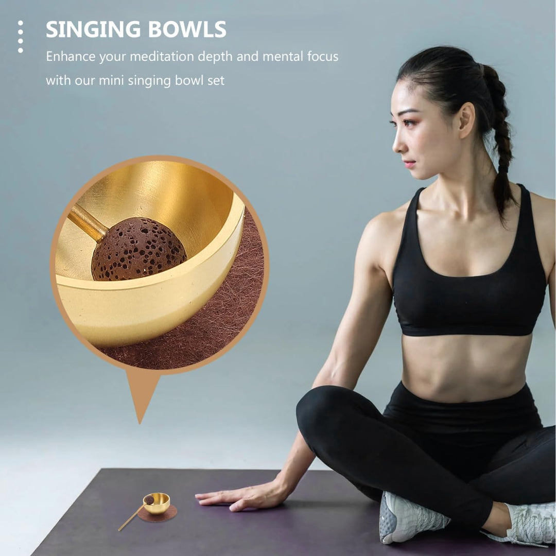 TOPBATHY Mini Klangschalen für Meditation und Herzchakra Balance Handgefertigt Tragbar mit Klöppel H