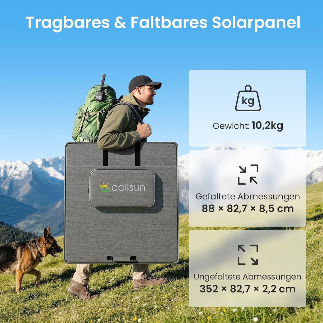 N-Type 16BB 500W Faltbare Bifazial Solarpanel,Callsun Tragbares Monokristallines Solarmodule,Tragbar