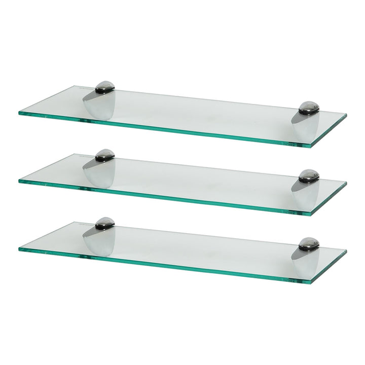 Harbour Housewares 3X Klar 50cm Schwebende Wandregale aus Glas - Badezimmer Dusche Küche Regale Lage