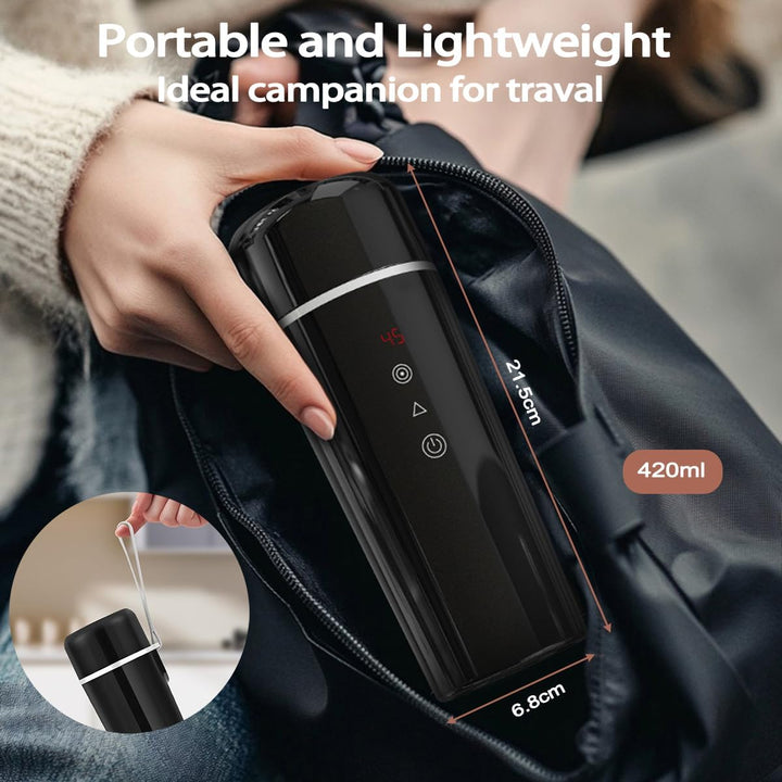 Wasserkocher für Auto, 12V 24V Wasserkocher Cup für LKW Taxi, 420ml Tragbarer Schneller Fläschchenwä