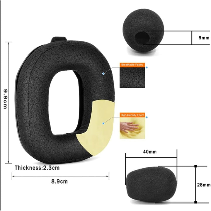 Ohrpolster Earpads Mod Kit für Logitech G Astro A50 Gen 4,A50 Gen 5,A50 X kabelloses Gaming-Headset,