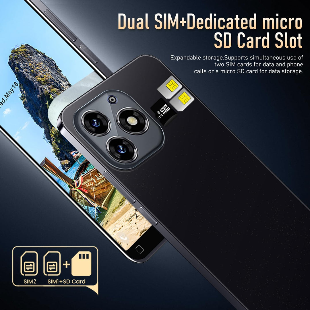 Günstige Smartphones, 5,0 Zoll IPS Display, 16GB ROM, 128GB, erweiterbar, Android 9.0, Dual-SIM-Hand