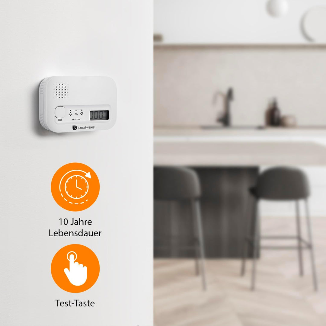 Smartwares Sicherheit Set, Rauchmelder und CO Melder, Austauschbare Batterien, Lebensdauer 10 Jahre