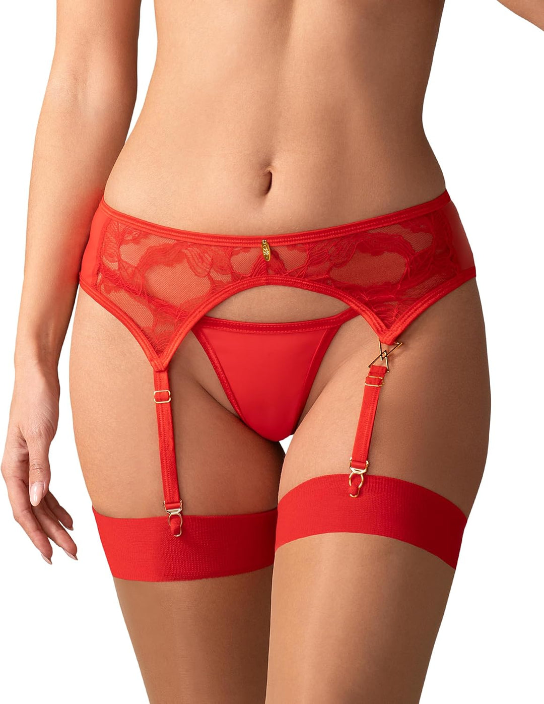 Selente Love & Fun verführerisches Damen Dessous-Set aus Strapsgürtel sowie ggf. Tanga/Strümpfen Mad