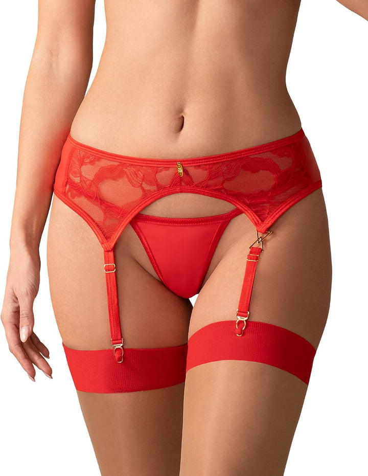 Selente Love & Fun verführerisches Damen Dessous-Set aus Strapsgürtel sowie ggf. Tanga/Strümpfen Mad