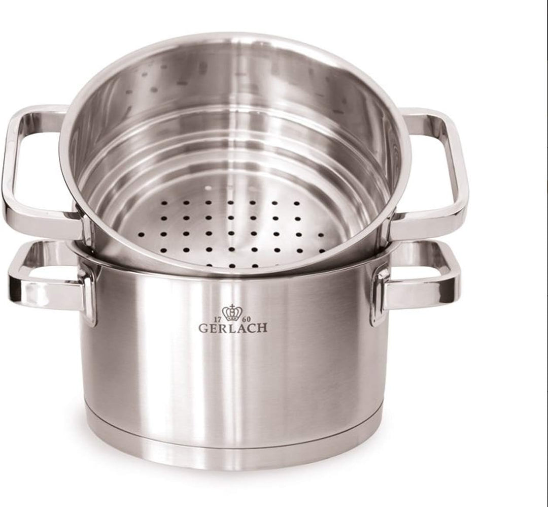 Gerlach G04-0318M-ZGB2-09PU-S1S1-01 9 Prestige Töpfe Set, 18/10 Steel, Stahl
