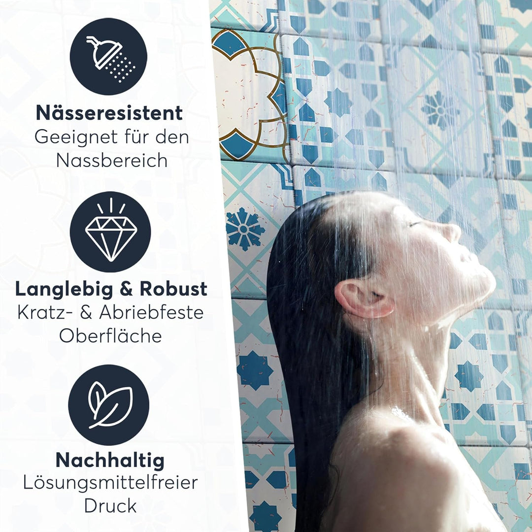 CREATISTO Klebefliesen Stickerfliesen Fliesenfolie - Klebefolie Aufkleber für Wand-Fliesen I Klebefl