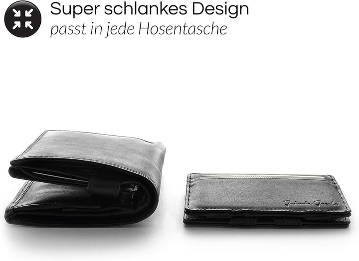 Jaimie Jacobs Flap Boy Slim mit Gravur - Das Original - Magic Wallet Magischer Geldbeutel Dünn Schma