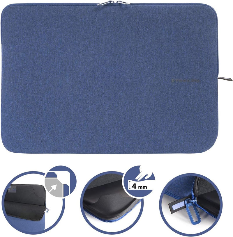 Tucano BFM1516-B Second Skin Melange Neopren Notebook Sleeve, 38,1-40,64 cm (15-16 Zoll) blau