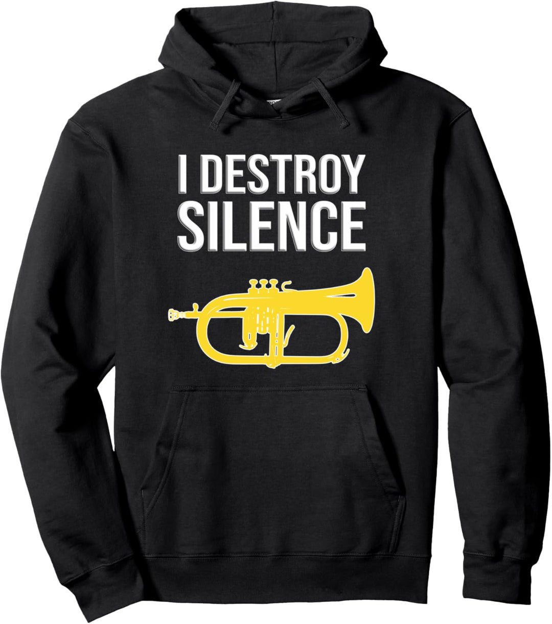 I DESTROY SILENCE, Blasmusik Geschenk, Lustiges Flügelhorn Pullover Hoodie