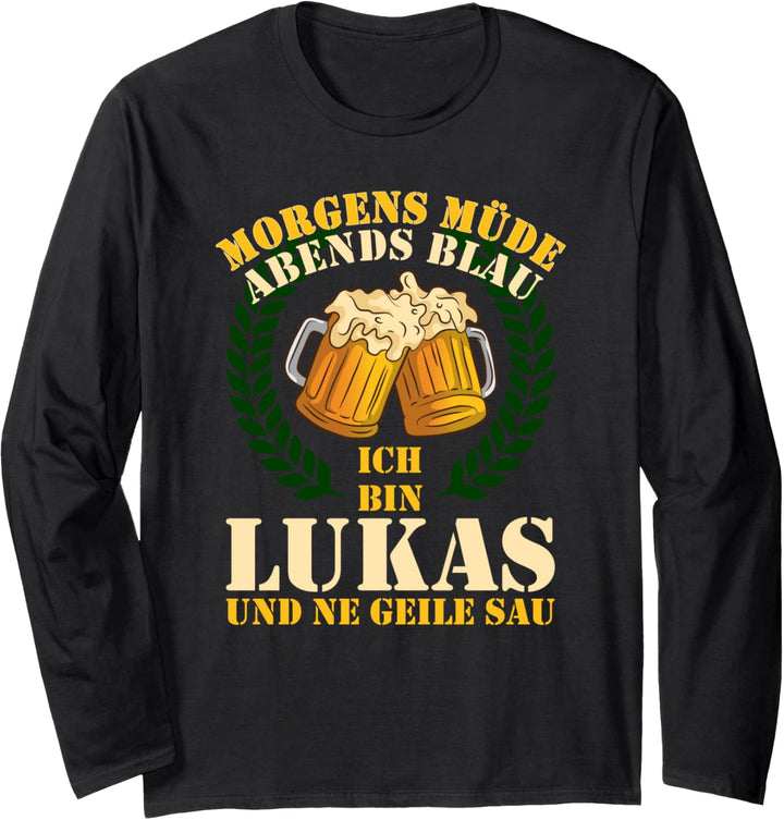 Morgens müde Abends blau Lukas Langarmshirt