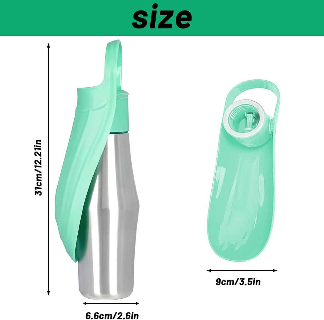 Wasserflasche für Hunde, ZoneYan 750 ml Edelstahl Hundetrinkflasche für Unterwegs, Tragbare Trinkfla