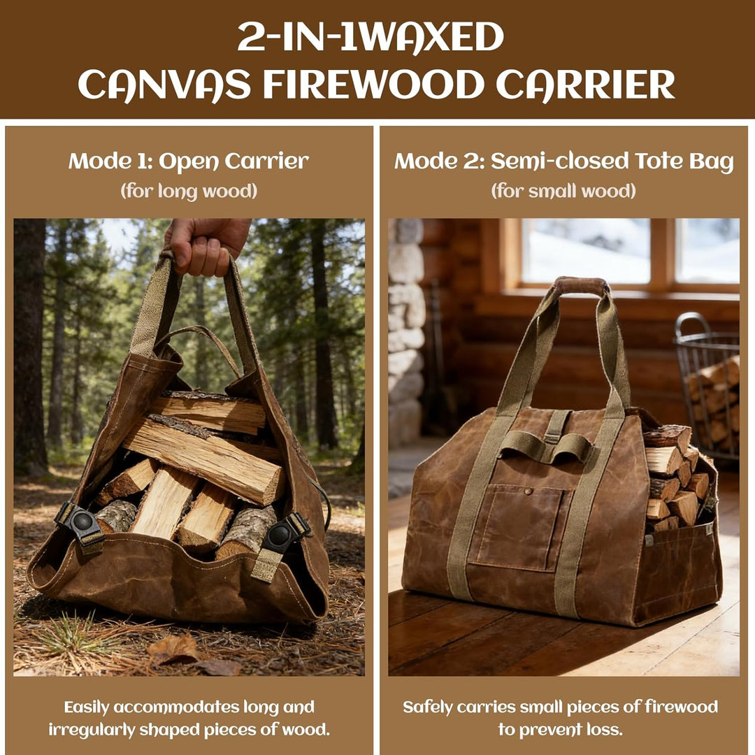 Kaminholztasche Holzkorb Transporttasche Holztragetasche Holztragekorb für Kaminholz Brennholz Trage
