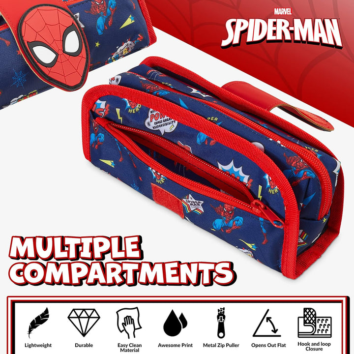 Marvel Spiderman Federtasche Junge Gefüllt, Mehrere Fächer, Federmäppchen Aesthetic, Mäppchen mit In