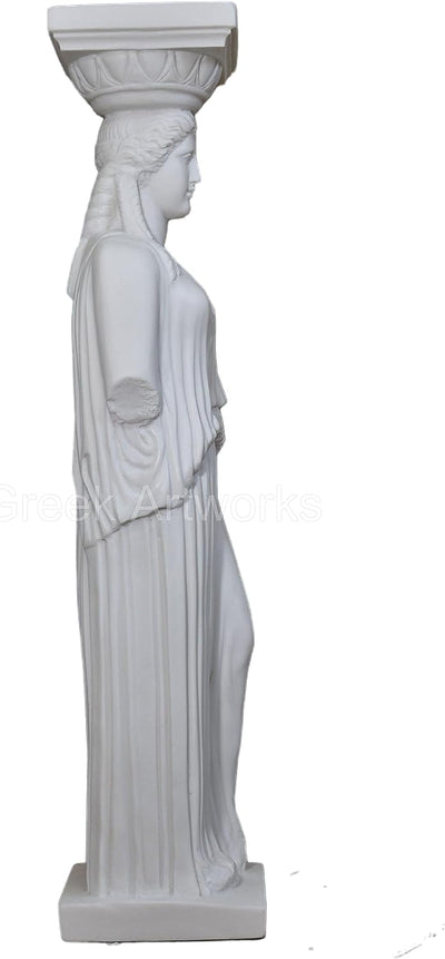 Caryatid Erechtheion Akropolis weibliche Säule griechische Statue Skulptur gegossen Marmor 81 cm