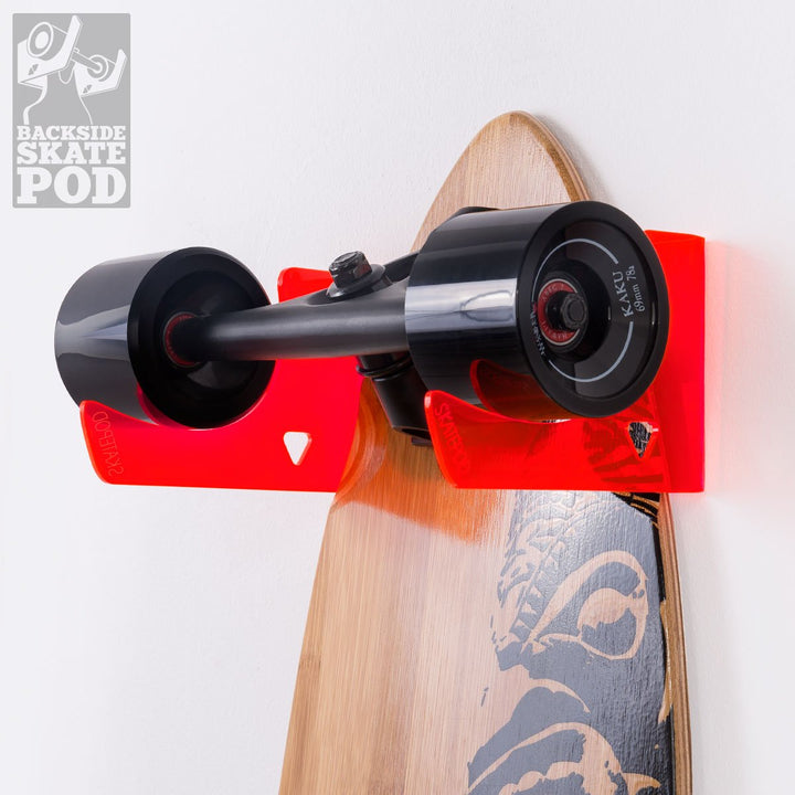 Skateboard Wandhalterung - Backside Variante - Wähle eine Farbe Rot, Rot