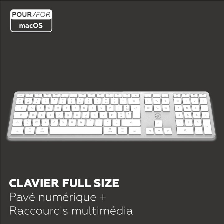 Mobility Lab MAC Design Touche White Tastatur Kabellose Tastatur weiss und silber, Kabellose Tastatu