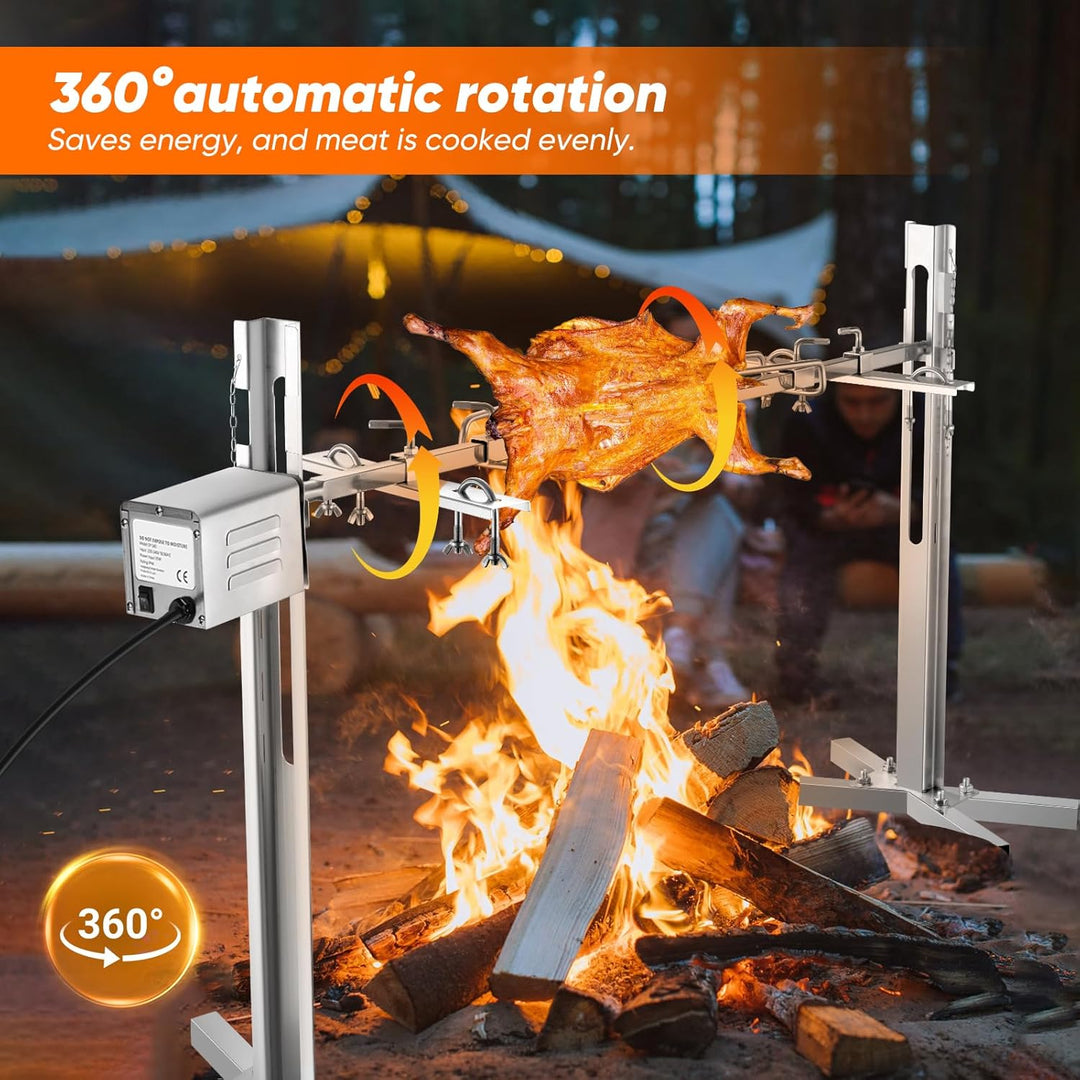 Grillmotor füR Grillspiess 15W 220v Edelstahl BBQ Grill Grillmotor 50-70kg Drehspiess Grill Ziegensc