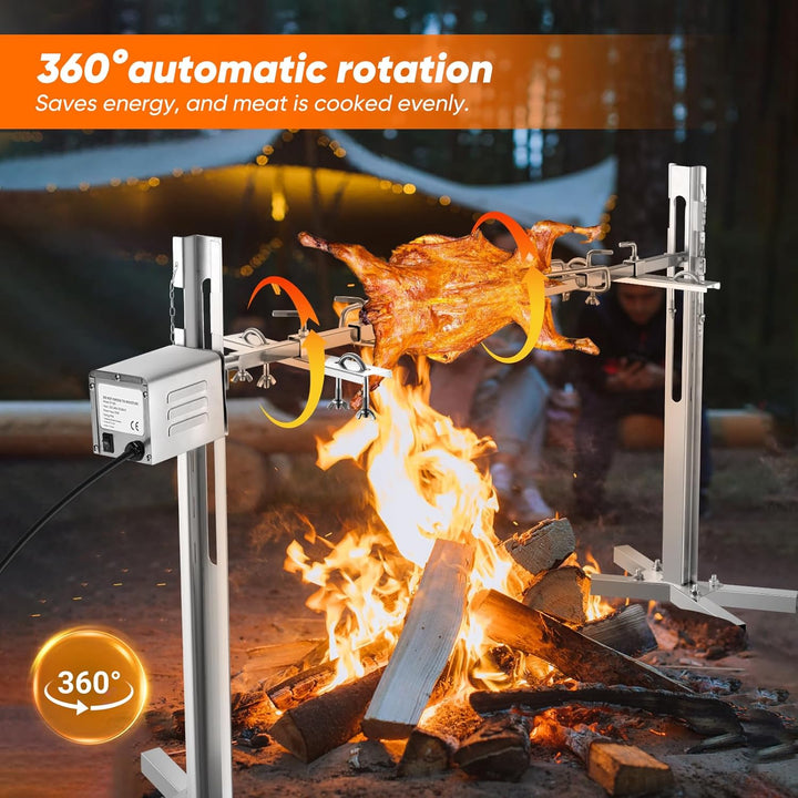 Grillmotor füR Grillspiess 15W 220v Edelstahl BBQ Grill Grillmotor 50-70kg Drehspiess Grill Ziegensc