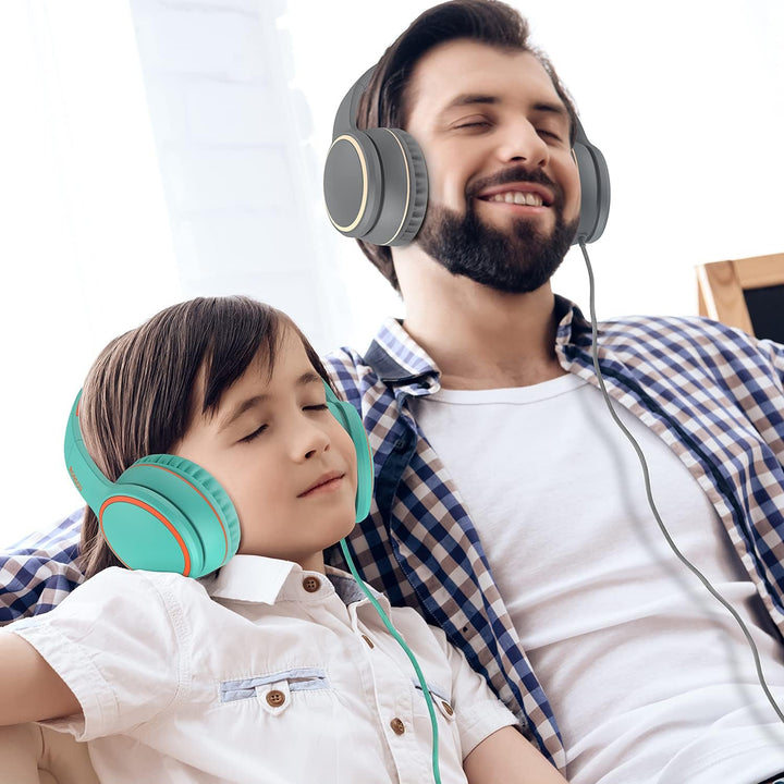 RORSOU R10 Over-Ear-Kopfhörer mit Mikrofon, leichte Faltbare Stereo-Bass-Headset mit 1,5 m verschlin
