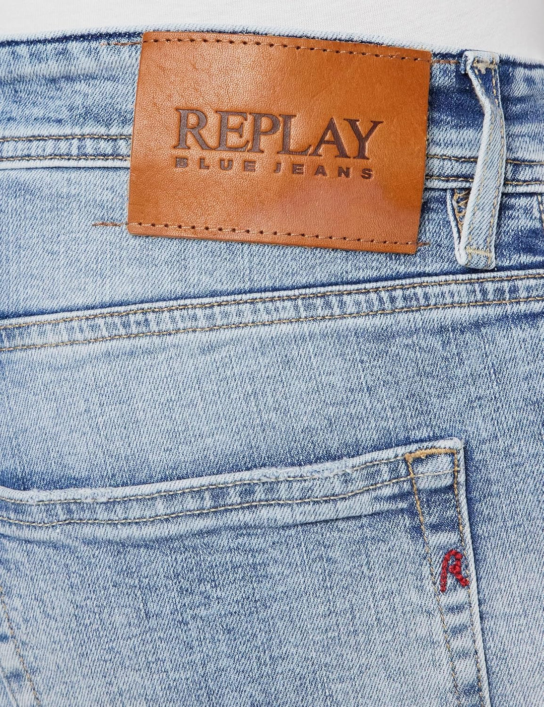 Replay Herren Jeans Shorts Grover Short Straight-Fit mit Super Stretch 28W 010 Light Blue, 28W 010 L