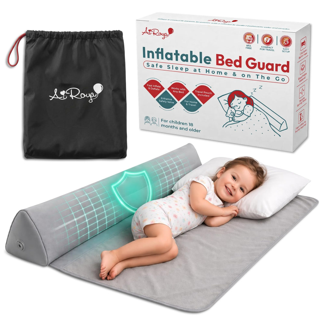 Aufblasbares Bettschutzgitter 130 cm – Tragbares Kleinkind-Bett-Stossfänger für Reisen & Zuhause – B