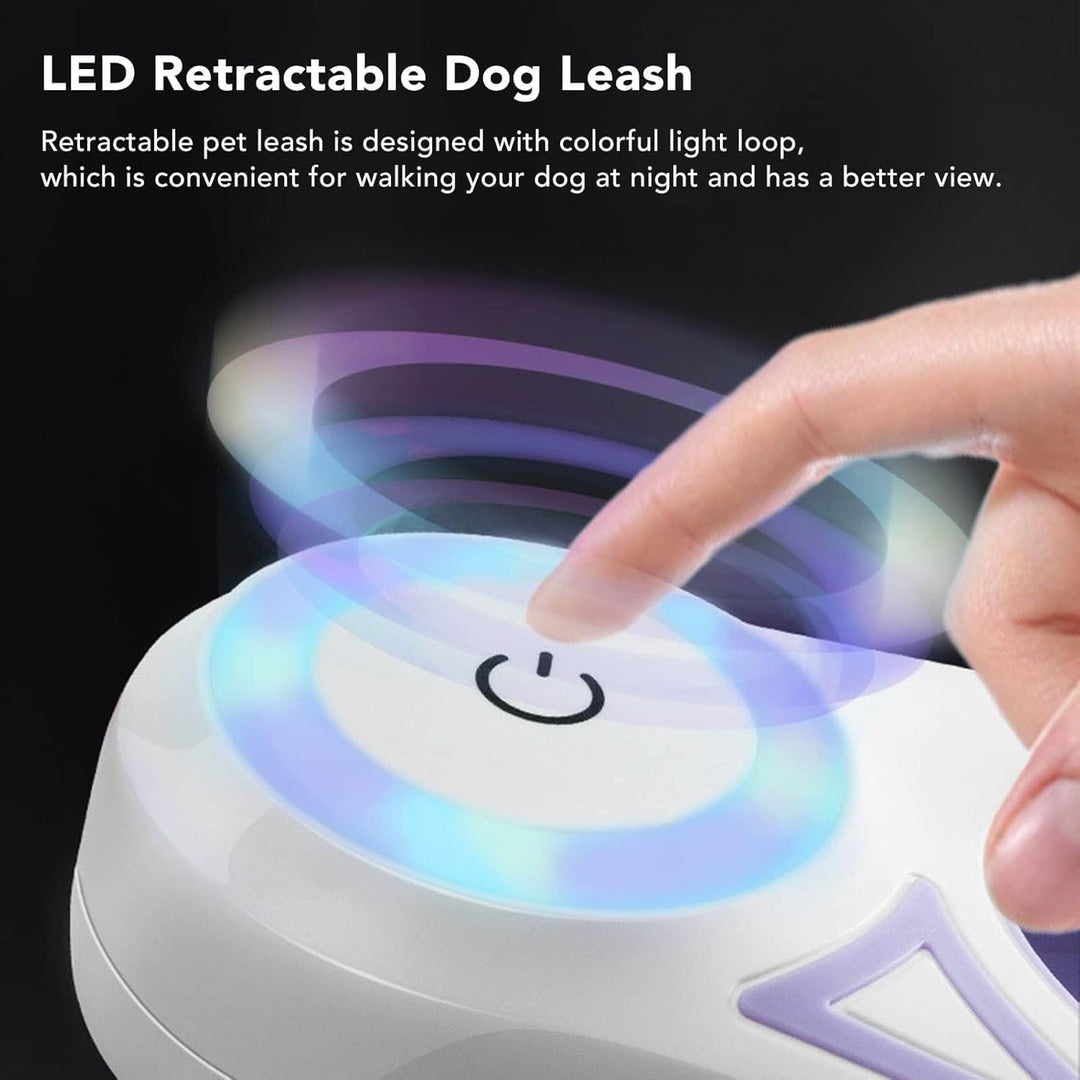Ausziehbare LED-Hundeleine, Ausziehbare Haustierleine Mit Buntem LED-Licht, Ergonomischer Griff, Hun
