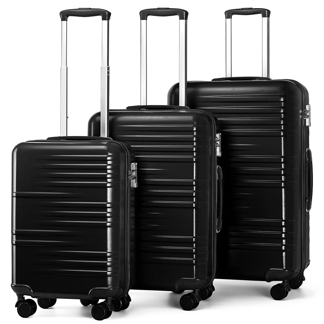 British Traveller Reisekoffer Set Handgepäck Koffer Hartschalenkoffer ABS+PC mit 8 Spinnerräder Roll