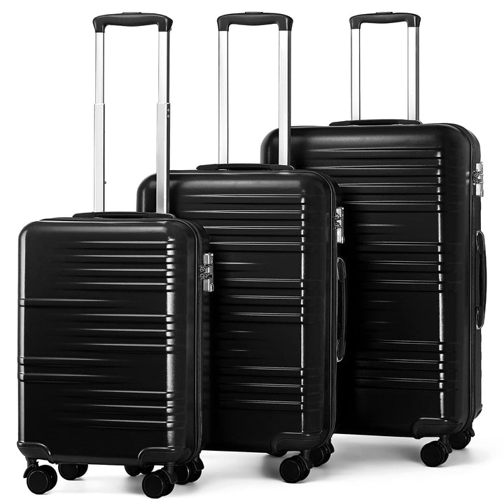 British Traveller Reisekoffer Set Handgepäck Koffer Hartschalenkoffer ABS+PC mit 8 Spinnerräder Roll