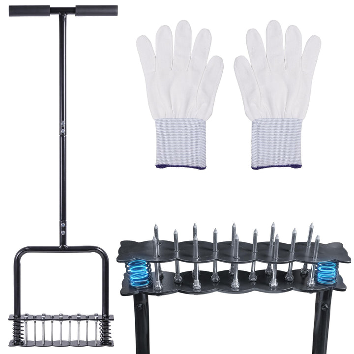 Deecam Rasenbelüfter, Aerifizierer für Rasen mit Rückstellfedern，T-Griff Rasenbelüfter ，Automatische