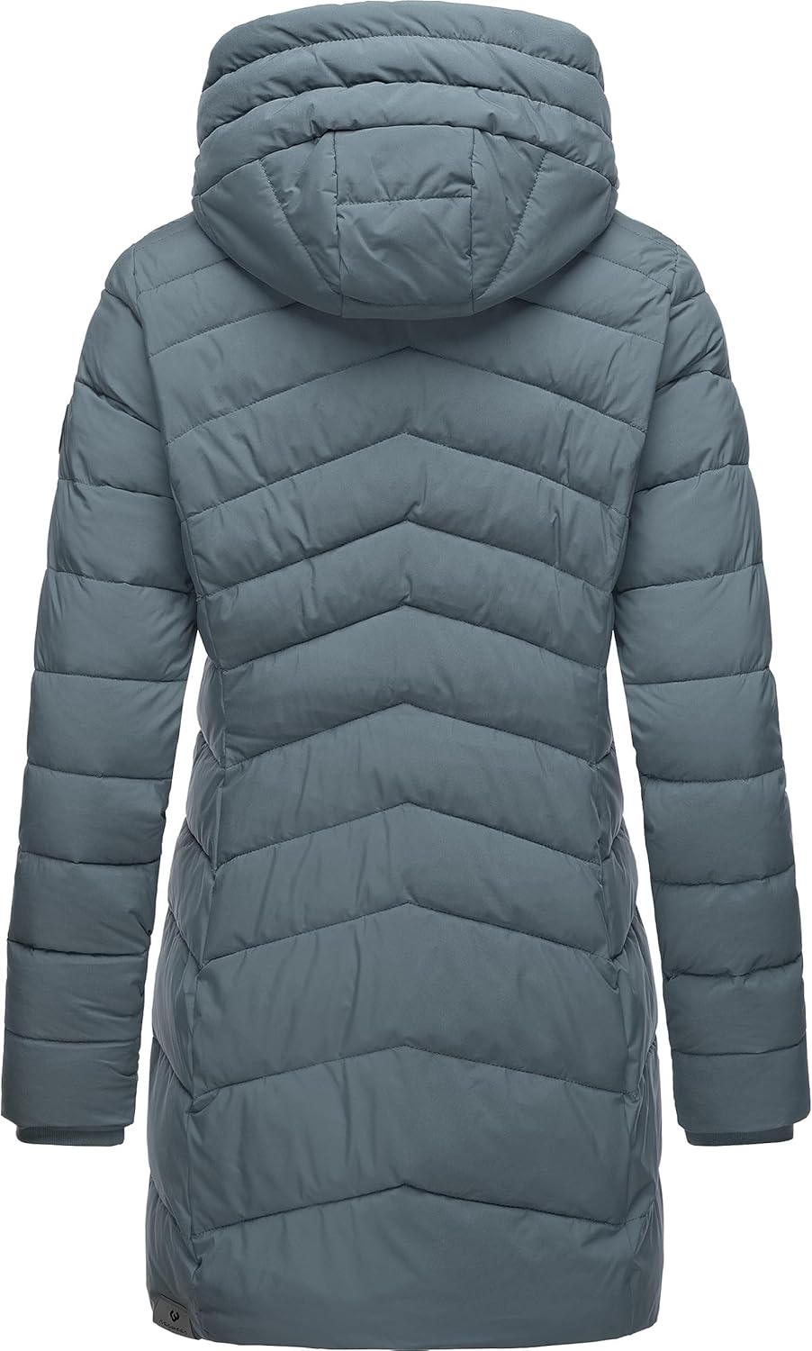 Ragwear Damen wasserdichter Regenmantel Wintermantel warm gefüttert Steppmantel lang mit Kapuze Teel