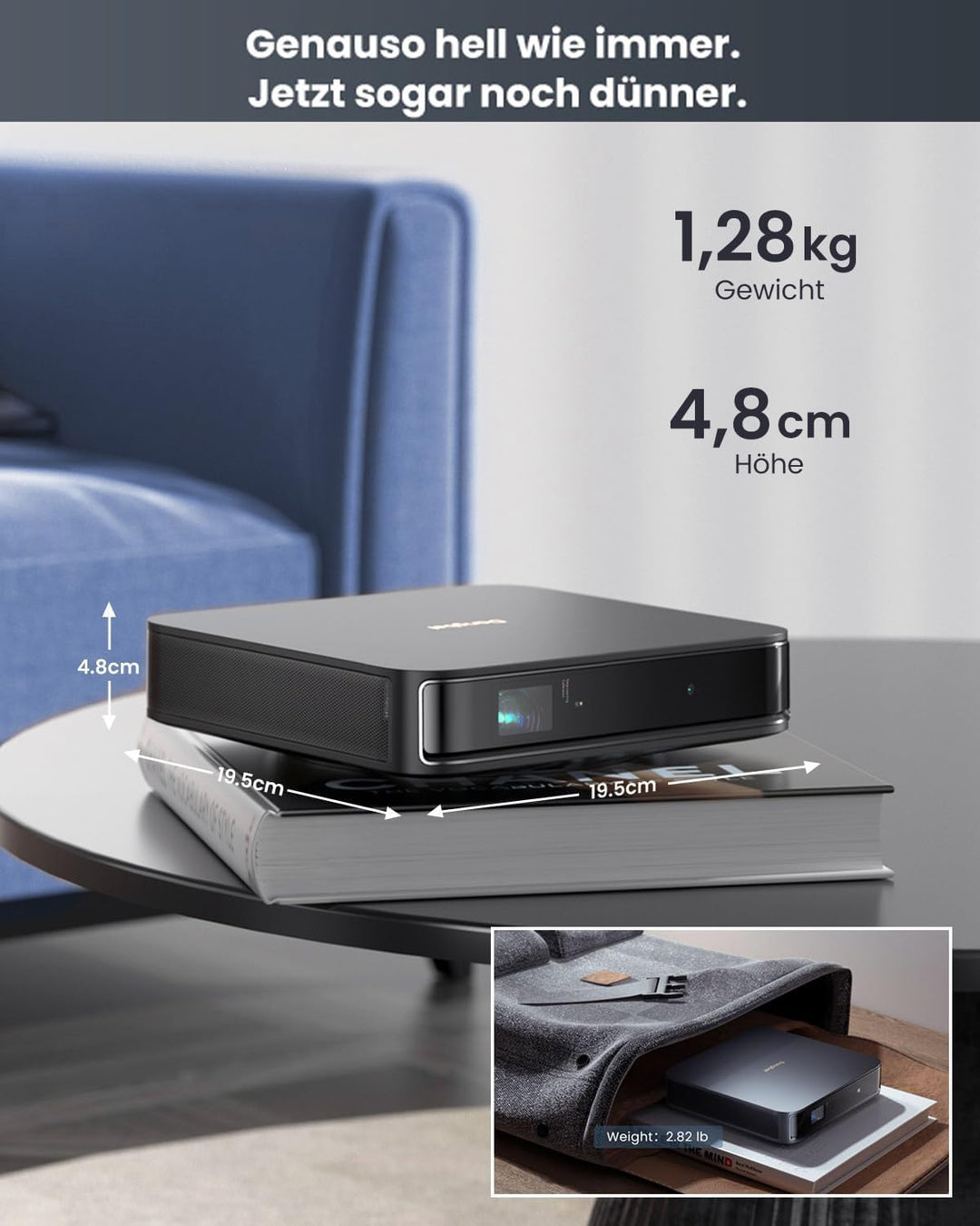 Dangbei Atom Mini Beamer,1200 ISO Lumen,1080p Full HD Beamer, Heimkino Beamer mit WiFi und Bluetooth