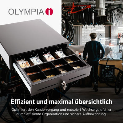 Olympia LD 410AT Kassenschublade | Geldkassette abschliessbar mit Einwurfschlitz | RJ12-kompatibel |