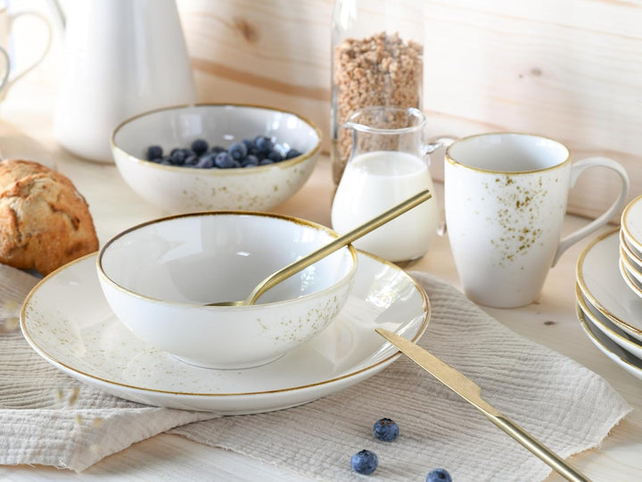 Creatable, Serie Nature Collection, Bowl-Set aus Steinzeug, spülmaschinen- und mikrowellengeeignet,